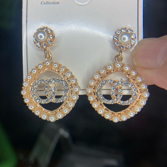 Source Unknown Jewelry - Gold Tone and Silver Tone Crystal Earrings